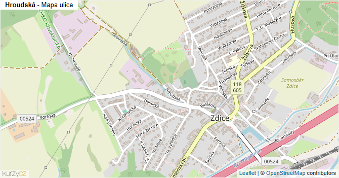 Hroudská - mapa ulice