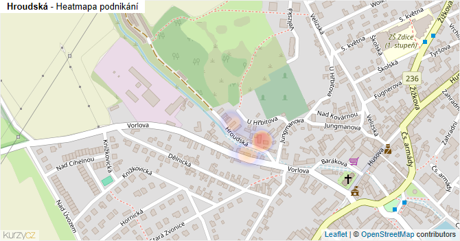Hroudská - mapa podnikání