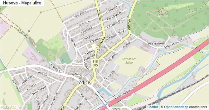 Husova - mapa ulice