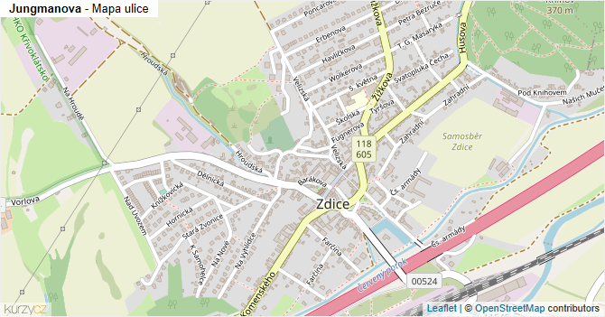 Jungmanova - mapa ulice