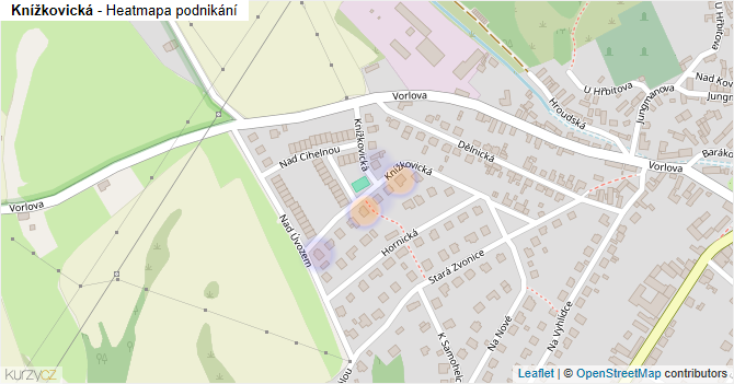 Knížkovická - mapa podnikání