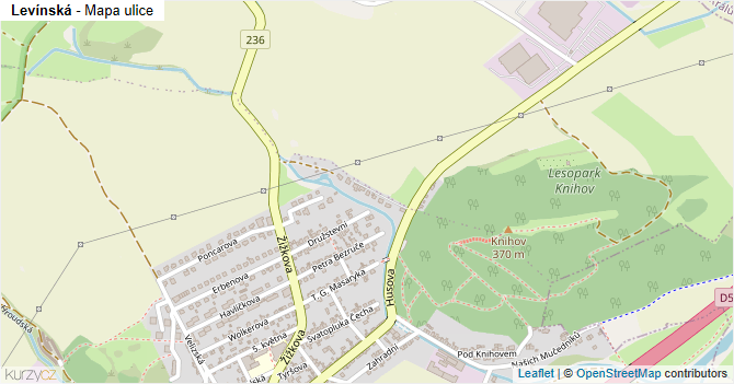 Levínská - mapa ulice