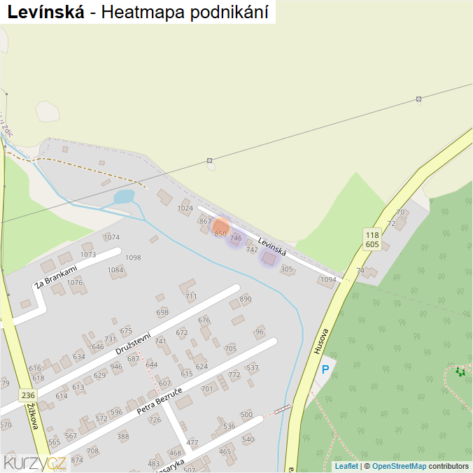 Mapa Levínská - Firmy v ulici.