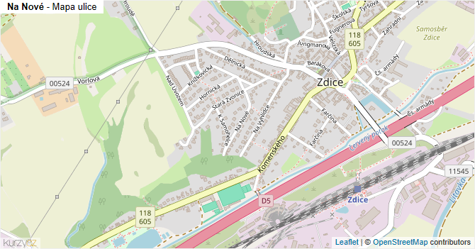 Na Nové - mapa ulice
