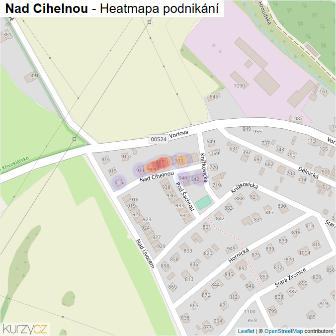Mapa Nad Cihelnou - Firmy v ulici.