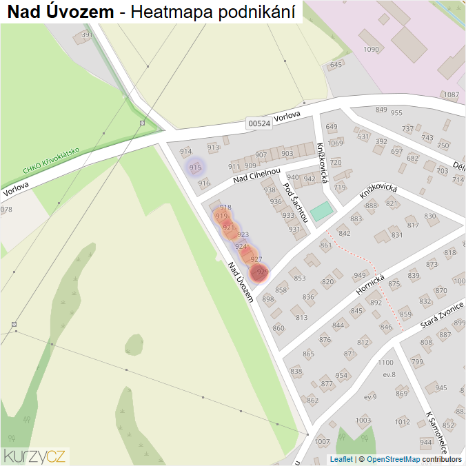 Mapa Nad Úvozem - Firmy v ulici.