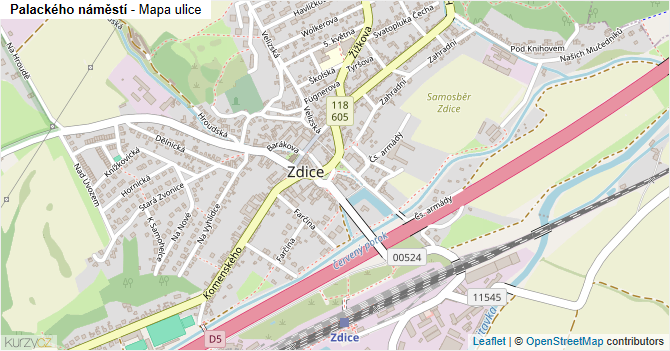 Palackého náměstí - mapa ulice
