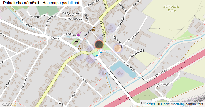 Palackého náměstí - mapa podnikání