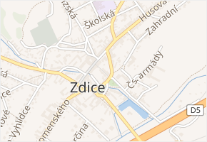 Partyzána Košťálka v obci Zdice - mapa ulice