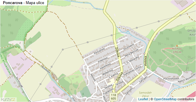 Poncarova - mapa ulice