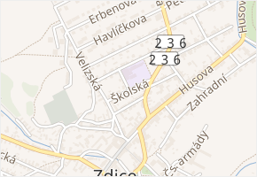 Školská v obci Zdice - mapa ulice