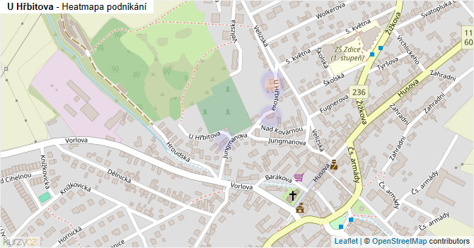 U Hřbitova - mapa podnikání