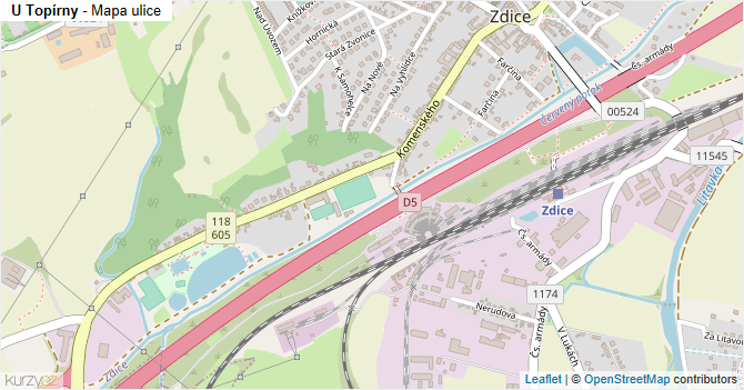 U Topírny - mapa ulice