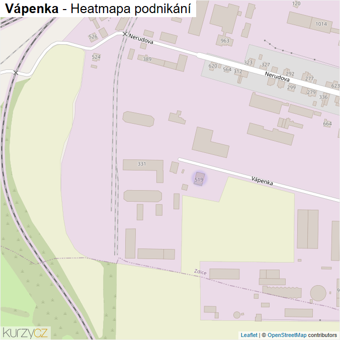 Mapa Vápenka - Firmy v ulici.