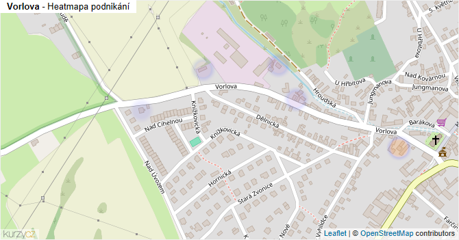 Vorlova - mapa podnikání