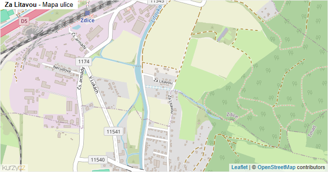 Za Litavou - mapa ulice