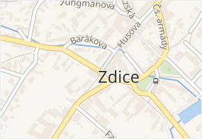 Zdice v obci Zdice - mapa části obce