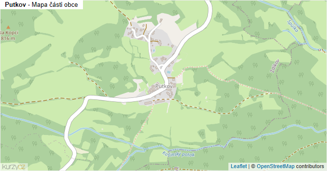 Putkov - mapa části obce
