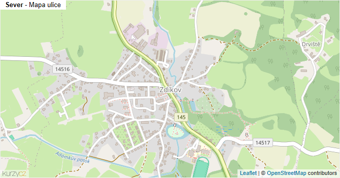 Sever - mapa ulice