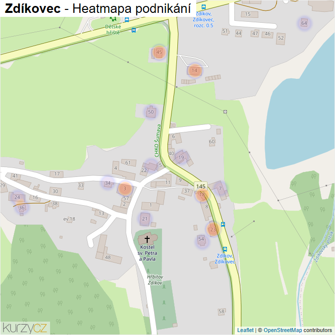Mapa Zdíkovec - Firmy v části obce.