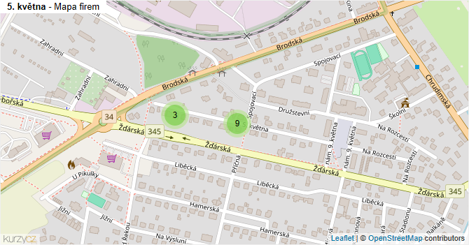 5. května - mapa firem