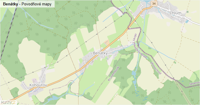 Benátky - záplavové mapy stoleté vody