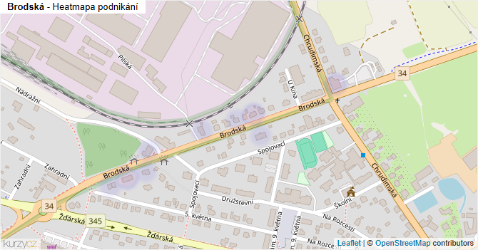 Brodská - mapa podnikání