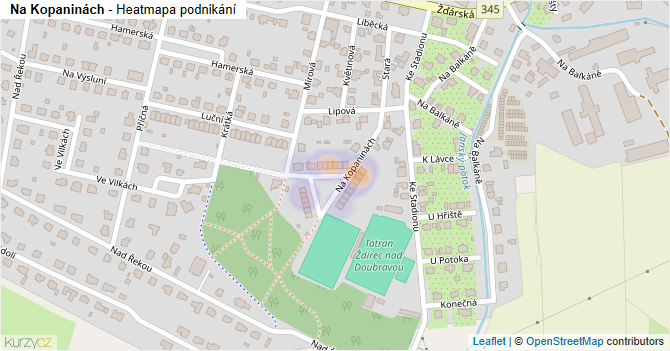 Na Kopaninách - mapa podnikání