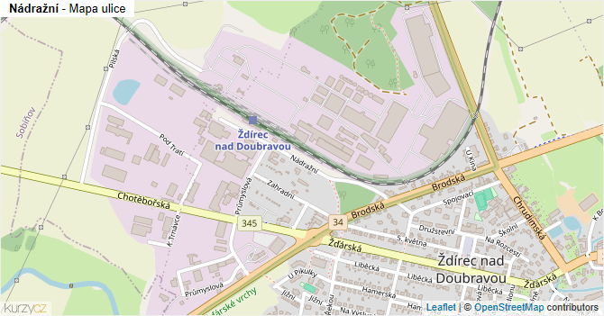 Nádražní - mapa ulice