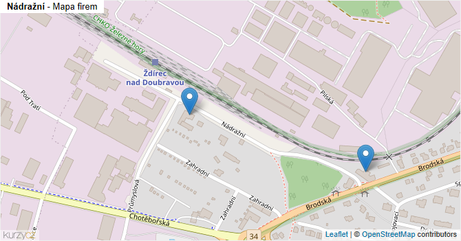 Nádražní - mapa firem