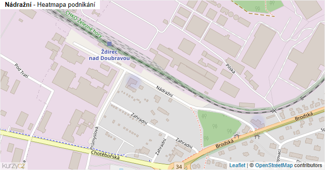 Nádražní - mapa podnikání