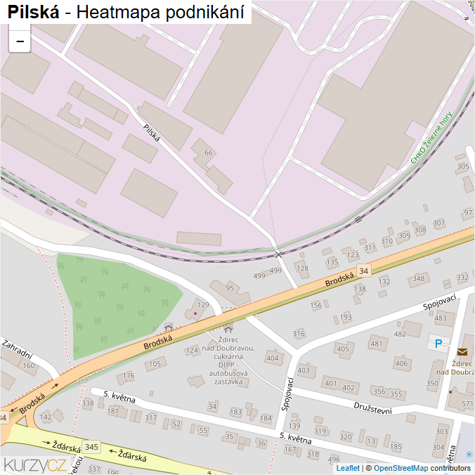 Mapa Pilská - Firmy v ulici.