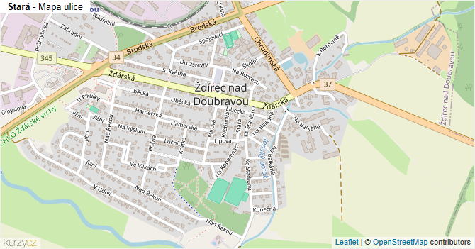 Stará - mapa ulice