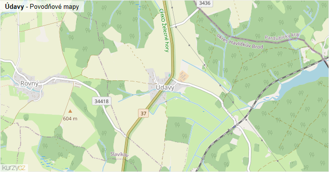 Údavy - záplavové mapy stoleté vody