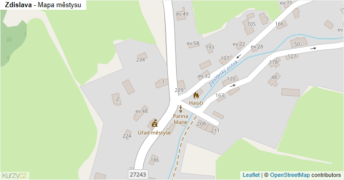 Zdislava - mapa městysu