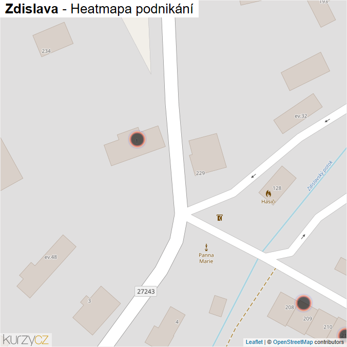Mapa Zdislava - Firmy v obci.