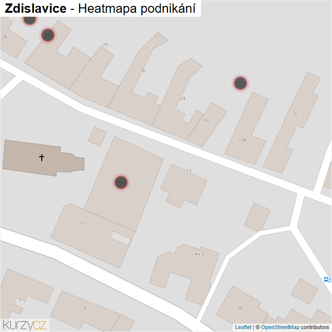 Mapa Zdislavice - Firmy v obci.