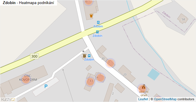 Zdobín - mapa podnikání