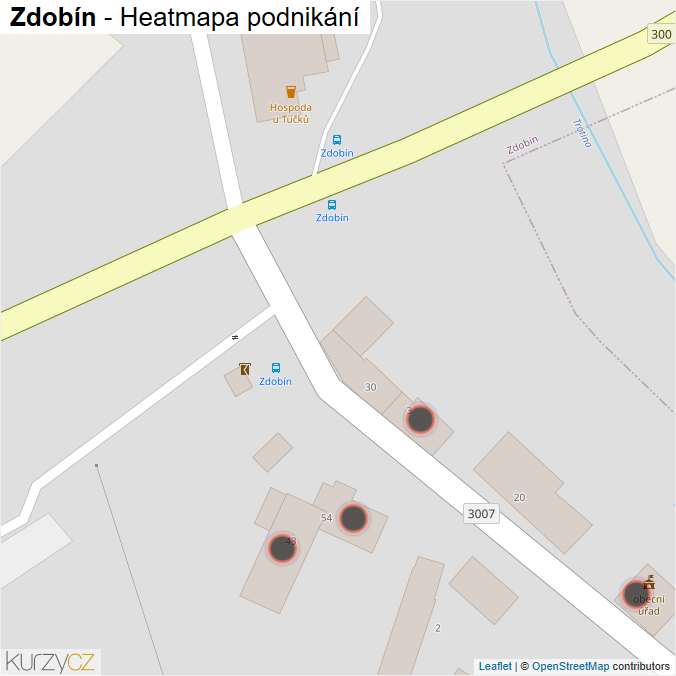 Mapa Zdobín - Firmy v obci.