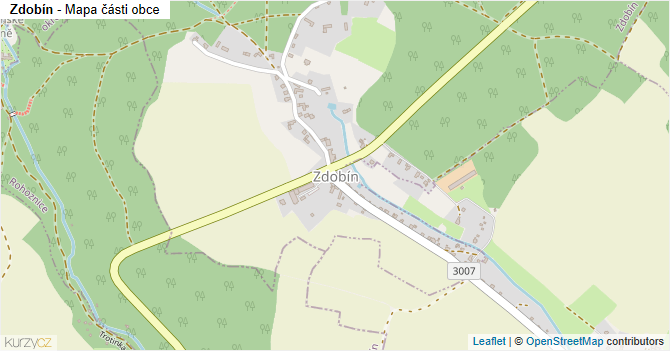 Zdobín - mapa části obce