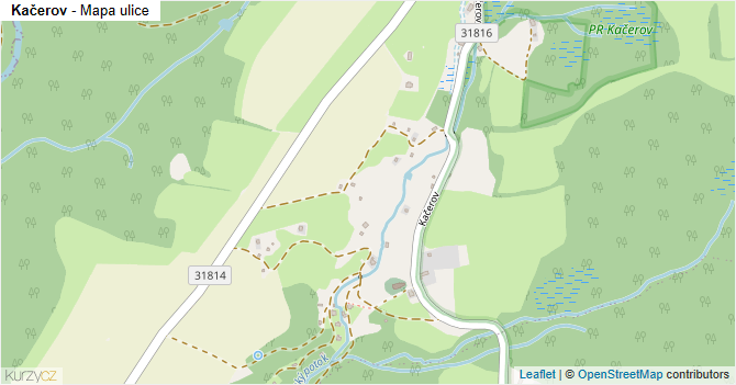 Kačerov - mapa ulice