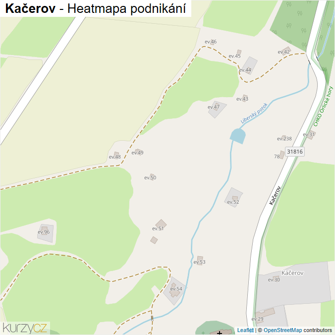 Mapa Kačerov - Firmy v ulici.