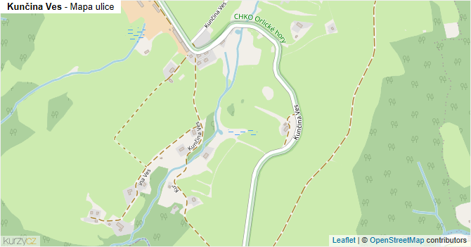 Kunčina Ves - mapa ulice