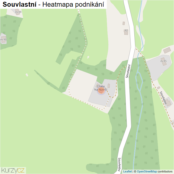 Mapa Souvlastní - Firmy v ulici.
