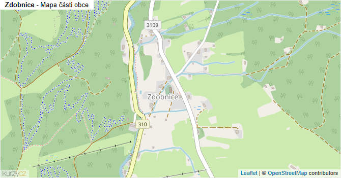Zdobnice - mapa části obce