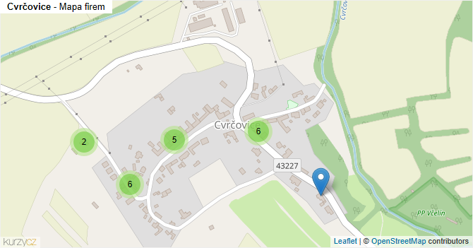 Cvrčovice - mapa firem
