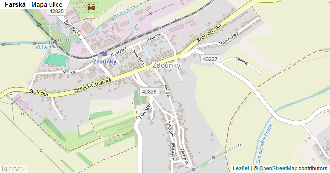 Farská - mapa ulice