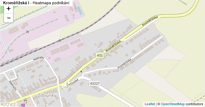 Kroměřížská I - mapa podnikání