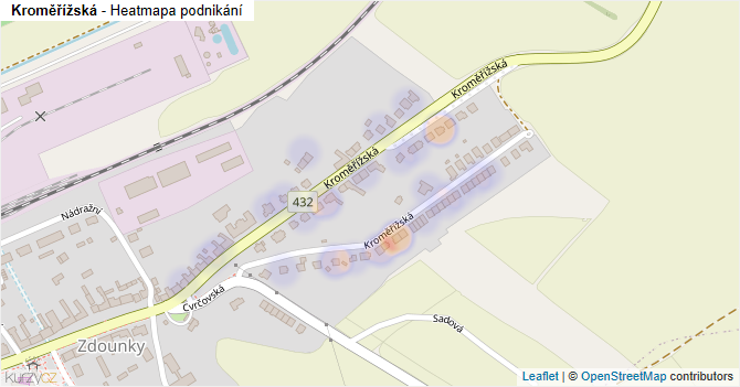 Kroměřížská - mapa podnikání