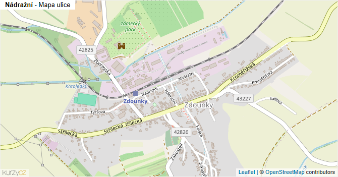 Nádražní - mapa ulice